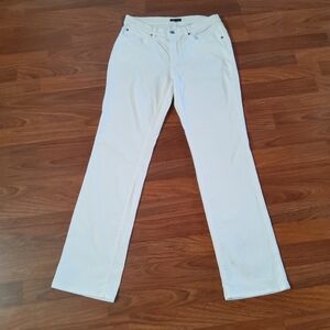 Eileen Fisher Organic Cotton Straight Leg Denim Jeans Size 8 White